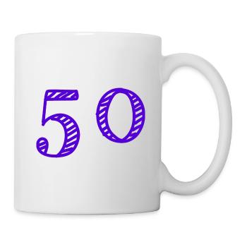 50 JAHRE. 50-jähriges Jubiläum. GEBURTSTAG 50 JAHRE. JAHR - Tasse - Weiß - Rechts