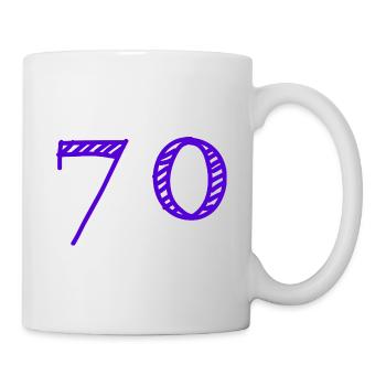 70 JAHRE. 70-JÄHRIGES JUBILÄUM. GEBURTSTAG 70 JAHRE. 70 - Tasse - Weiß - Rechts
