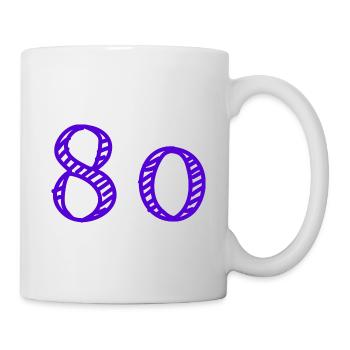 80 YEARS. 80TH ANNIVERSARY. BIRTHDAY 80 YEARS. 80 - Mug - white - Right