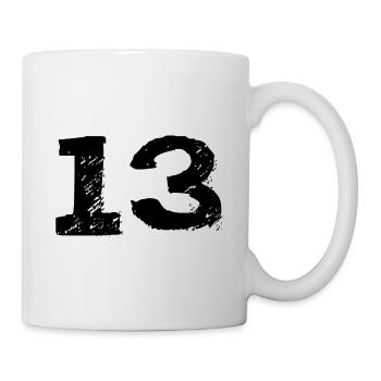13 Maillot numéro - Mug blanc - blanc - Droite