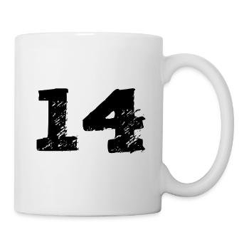 14 Zahl Trikot - Tasse - Weiß - Rechts