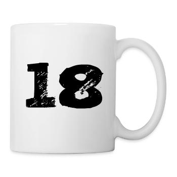 18 Zahl Trikot - Tasse - Weiß - Rechts