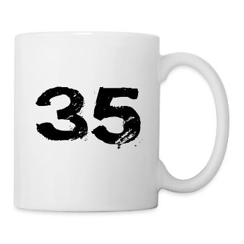 35 Zahl Trikot - Tasse - Weiß - Rechts