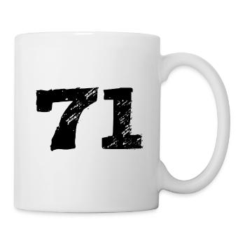 71 Zahl Trikot - Tasse - Weiß - Rechts