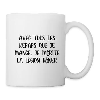 avec tous les kebabs que je mange - Mug blanc - blanc - Droite