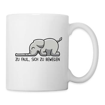 Elefant - zu faul sich zu bewegen - Tasse - Weiß - Rechts