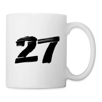 27 Zahl Trikot - Tasse - Weiß - Rechts