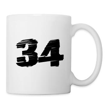 Maillot 34 Numéro - Mug blanc - blanc - Droite