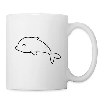 Delfin Comic Tier - Tasse - Weiß - Rechts