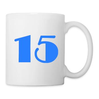 15. 15 JAHRE. 15-jähriges Jubiläum. GEBURTSTAG 15 JAHRE. - Tasse - Weiß - Rechts