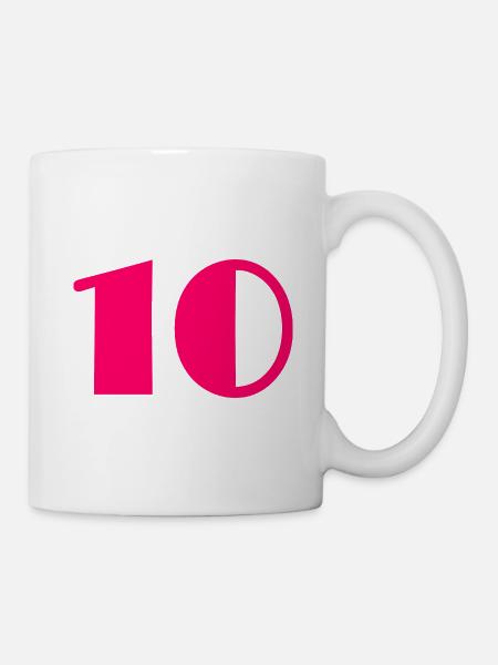10. 10 ANS. 10e ANNIVERSAIRE. ANNIVERSAIRE 10 ANS - Mug blanc - blanc