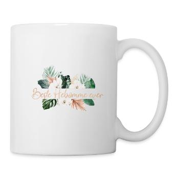 BESTE HEBAMME EVER ! Blumen Boho personalisierbar - Tasse - Weiß - Rechts