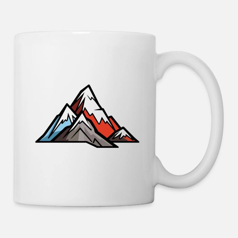 Berge Bergsteiger Symbol - Tasse - Weiß