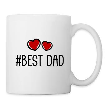 Meilleur Papa Coeurs Amour - Mug blanc - blanc - Droite