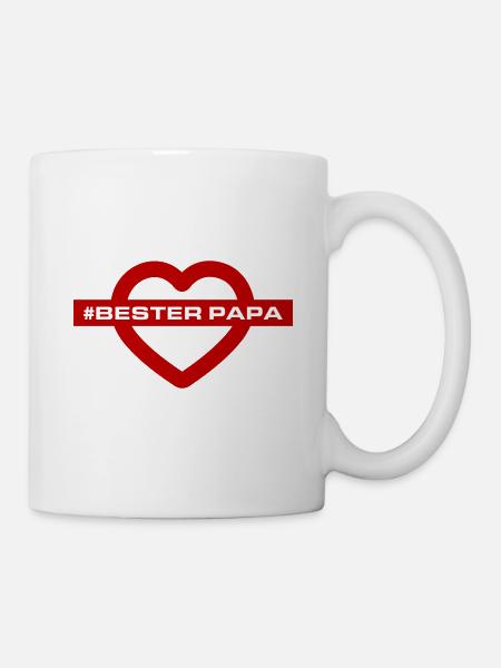 Bester Papa Herzen Liebe - Tasse - Weiß