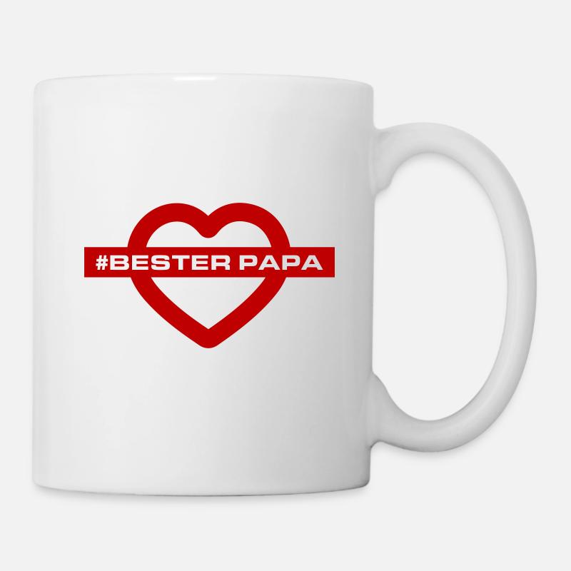Bester Papa Herzen Liebe - Tasse - Weiß