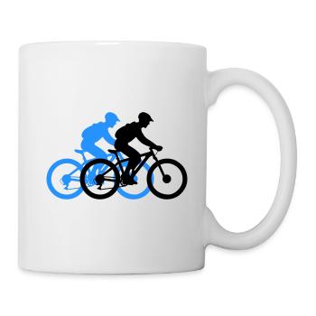 Mountain Bike Bicycle Man Silhouette - Mug - white - Right