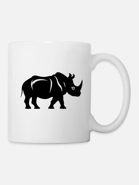 Nashorn Silhouette - Tasse - Weiß