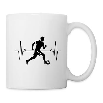 Fussballer Fussball Spieler Mann Puls Frequenz - Tasse - Weiß - Rechts