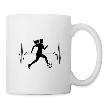 Joueuse de football Joueuse de football Femme Fréquence d’impulsion de la femme - Mug blanc - blanc - Droite