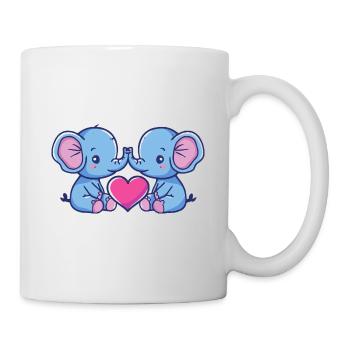 Elephant Comic Couple Love - Mug - white - Right