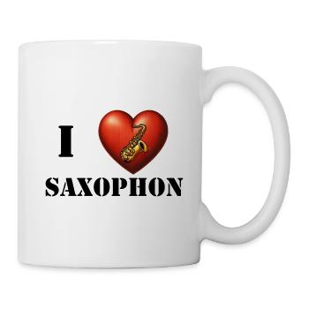 I love Saxophon - Tasse - Weiß - Rechts