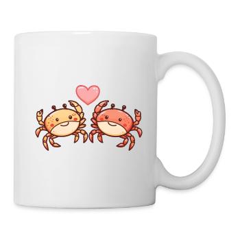 Krebs Paar Verliebt Krabbe Tier Valentinstag - Tasse - Weiß - Rechts