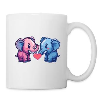 Mammouth Couple Amour Couple Amoureux - Mug blanc - blanc - Droite