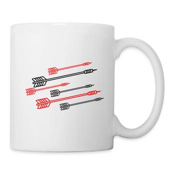 Darts Team Dartpfeile Symbol - Tasse - Weiß - Rechts
