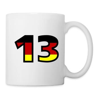 13 Numéro Allemagne Jersey - Mug blanc - blanc - Droite