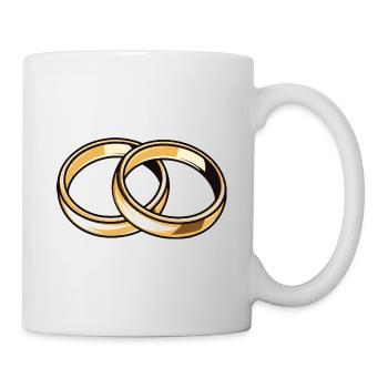Eheringe Hochzeit - Tasse - Weiß - Rechts