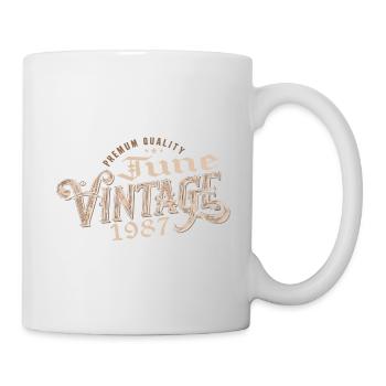 Juni 1987 Vintage Geschenk zum 37-jährigen Jubiläum 1987 - Tasse - Weiß - Rechts