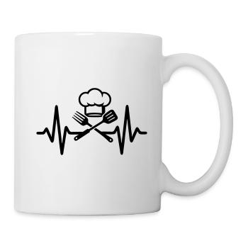 Heartbeat Küchenchef - Tasse - Weiß - Rechts