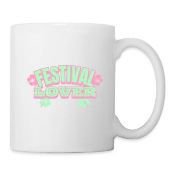 Festival Lover – Typo pastel avec breloque hibiscus - Mug blanc - blanc - Droite