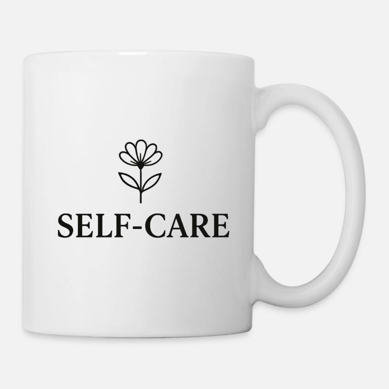 Ligne de fleurs pour prendre soin de soi - Mug blanc - blanc