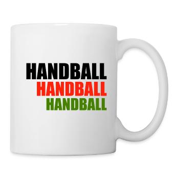 Trio de handball en lettres rouge-vert - Mug blanc - blanc - Droite