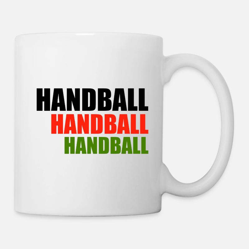 Trio de handball en lettres rouge-vert - Mug blanc - blanc