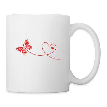 Butterfly with heart, Valentine's Day, birthday - Mug - white - Right
