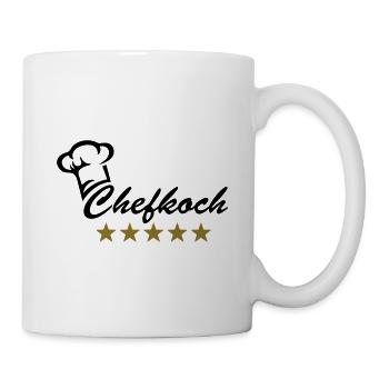 Koch Chefkoch 5 Sterne Geschenk Geburtstag Chef - Tasse - Weiß - Rechts