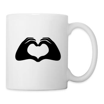 Hände Herz Symbol - Tasse - Weiß - Rechts