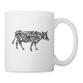 Kuh Tribal Tattoo - Tasse - Weiß - Rechts