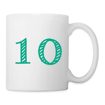10 YEARS. 10th ANNIVERSARY. ANNIVERSARY 10 YEARS. 10 - Mug - white - Right
