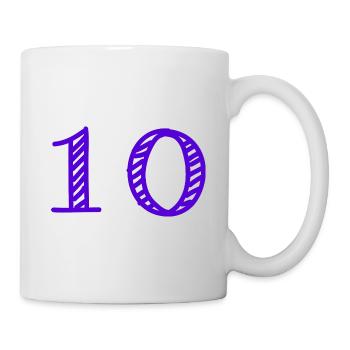 10 ANS. 10e ANNIVERSAIRE. ANNIVERSAIRE 10 ANS. 10 - Mug blanc - blanc - Droite