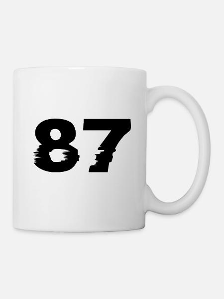87 Zahl - Tasse - Weiß