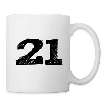 21 Maillot numéro - Mug blanc - blanc - Droite