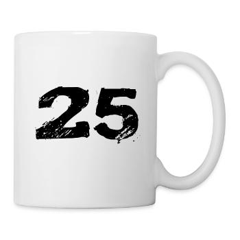 25 Zahl Trikot - Tasse - Weiß - Rechts