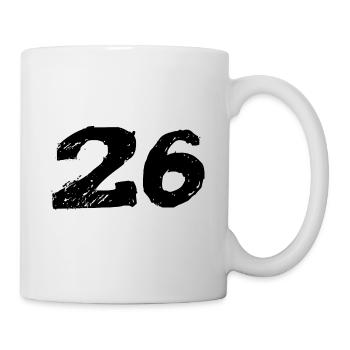 26 Zahl Trikot - Tasse - Weiß - Rechts