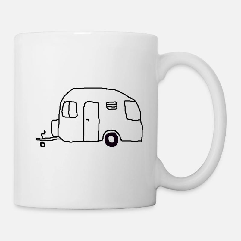Dessin de caravane - Mug blanc - blanc
