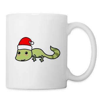 Gecko Comic Weihnachten Xmas - Tasse - Weiß - Rechts