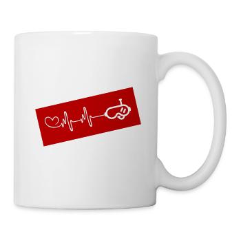 Diving goggles pulse heart - Mug - white - Right